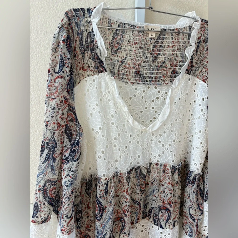 POL Wandering in the Woods Paisley Tunic Dress - Size L - Picture 6 of 9